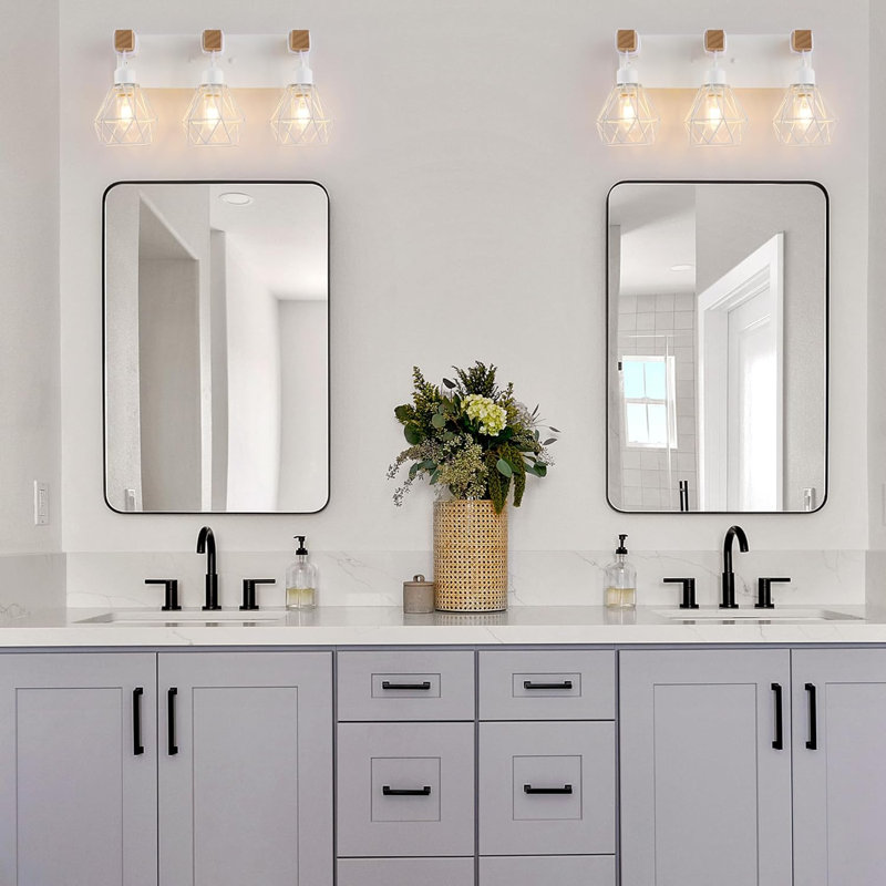 Éclairage pour meuble-lavabo Farmhouse (ampoules non incluses), Blanc