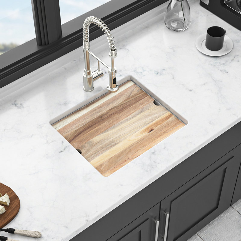 White 21X18" Granite Composite Quartz Workstation Sink For Kitchen, Undermount Style, Smooth And , Dirt - , Quiet Use, Package With Rack, Strainers, Grid, Board Installation Guide Kitchen Sink, High