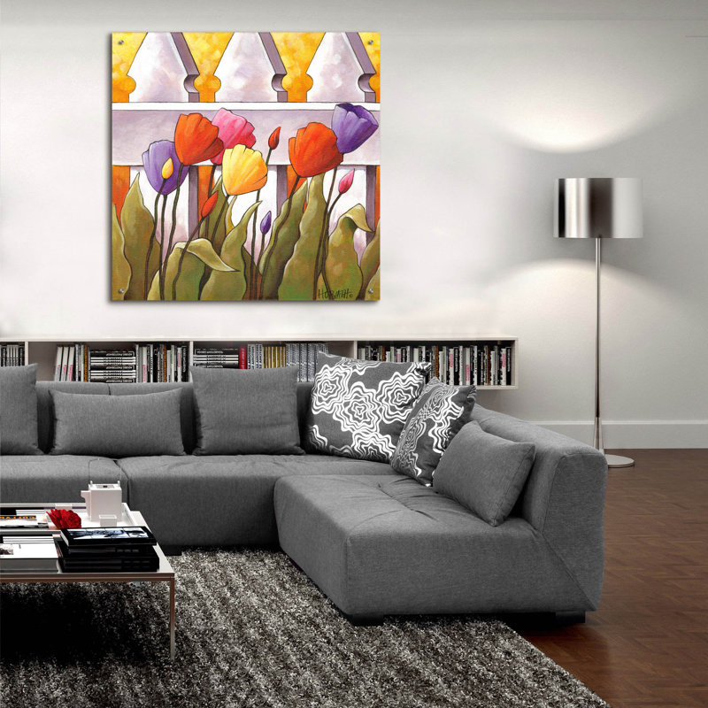 «Flower Fence 1» par Cathy Horvath, H 36 po x l 36 po x P 0,2 po