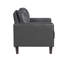 Fauteuil rembourré en similicuir de style moderne gris foncé-178003422