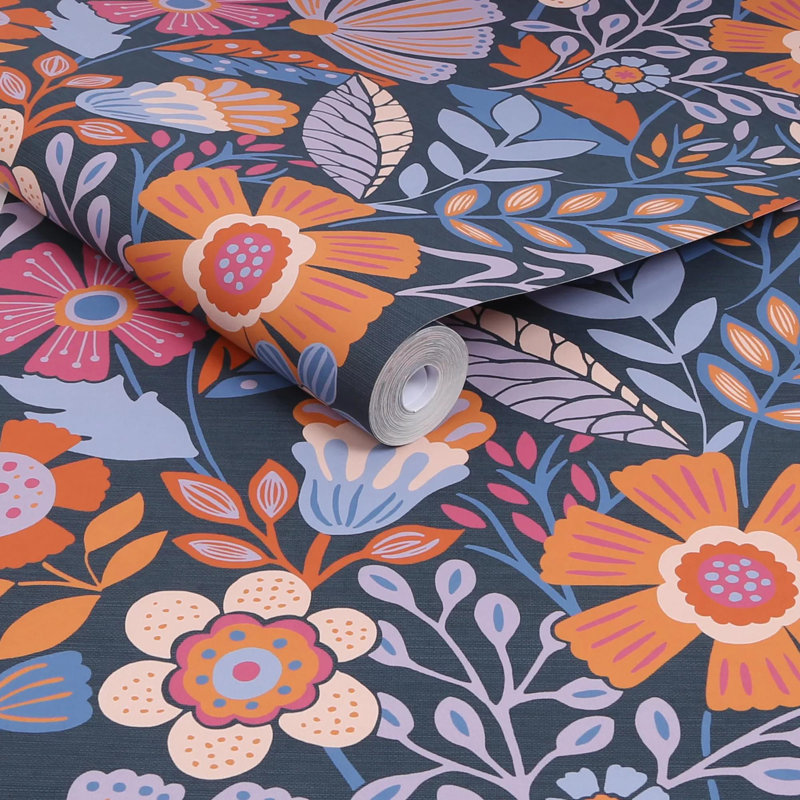 Envy Oopsy Daisy Floral Wallpaper, Blue