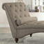 Chaise longue capitonnée à boutons avec traversin-1010380751