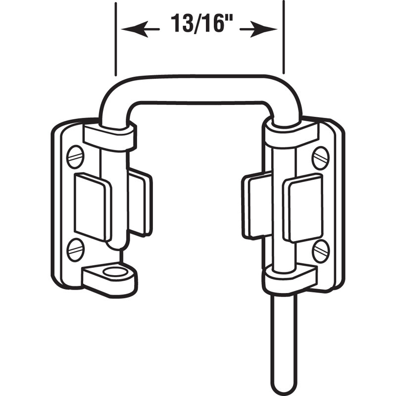 Serrure de porte coulissante en acier inoxydable (paquet unique) 13/16 po.