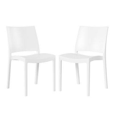 Chaise de salle à manger d'extérieur empilable (ensemble de 2)