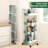 4 Tier Foldable Rolling Cart, Metal Utility Cart with Lockable Wheels, Folding Storage Trolley-114037336