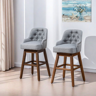 Rakhia Bar Stools Set of 2 Counter Height ChairsSwivel Bar Stools