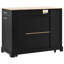Îlot de cuisine cannelé avec armoire de rangement pour poubelle-1875020810