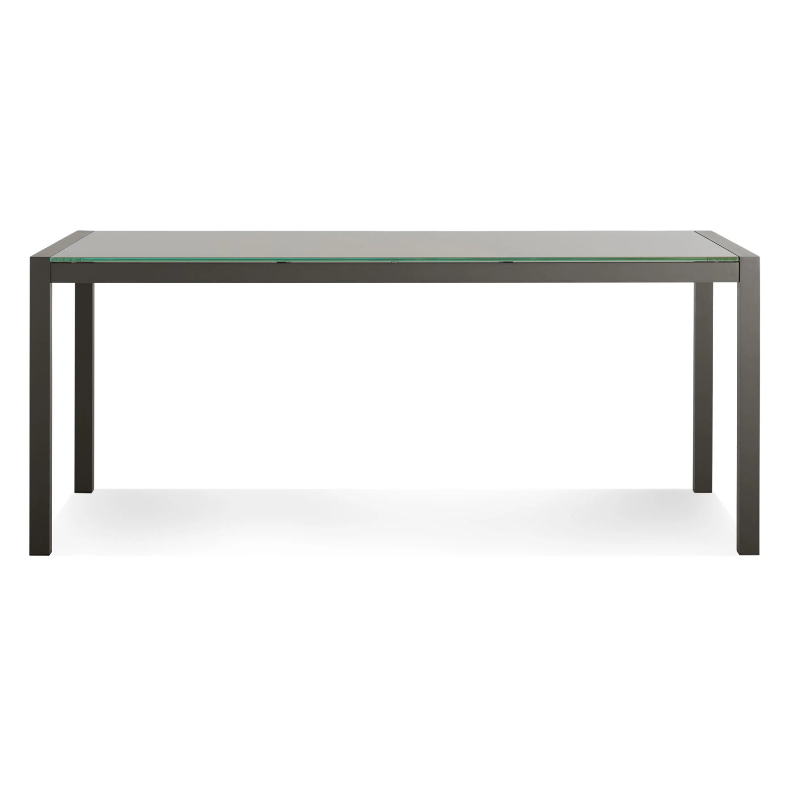 Skiff Glass Outdoor Dining Table, Carbon, 35" D x 71" L