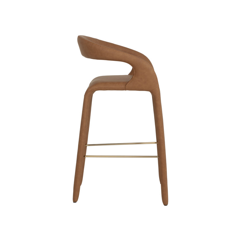 Atika Upholstered Bar Stool, Milliken Cognac, Bar Stool (29.75" Seat Height)