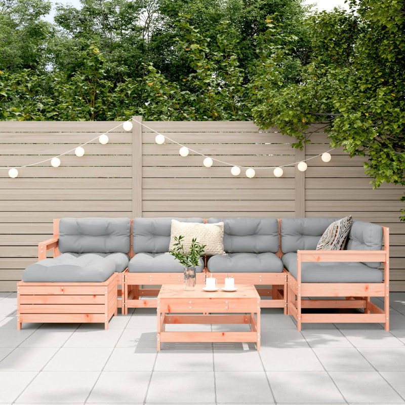 7 Piece Garden Sofa Set Solid Wood Douglas Fir