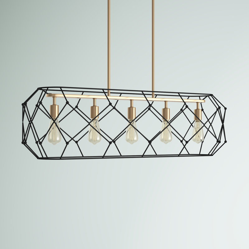 Luminaire suspendu linéaire à 5 lumières pour îlot de cuisine Meade