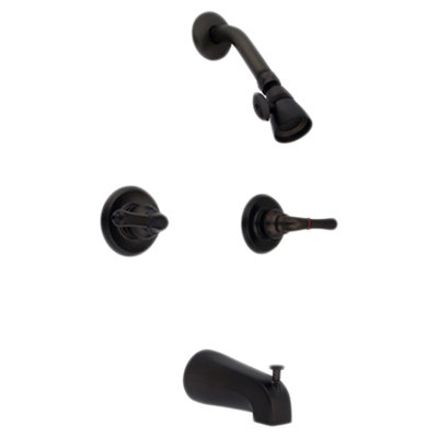 Diverter Tub and Shower Faucet with Modern Lever Handles
