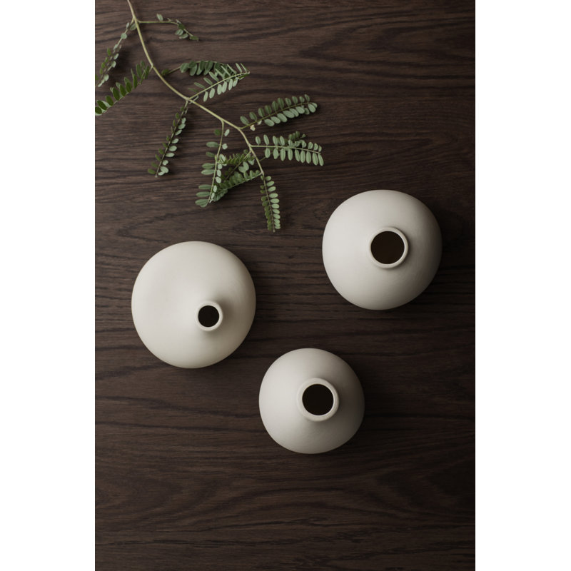 Nona Porcelain Table Vase 3 Piece Set, White, 3