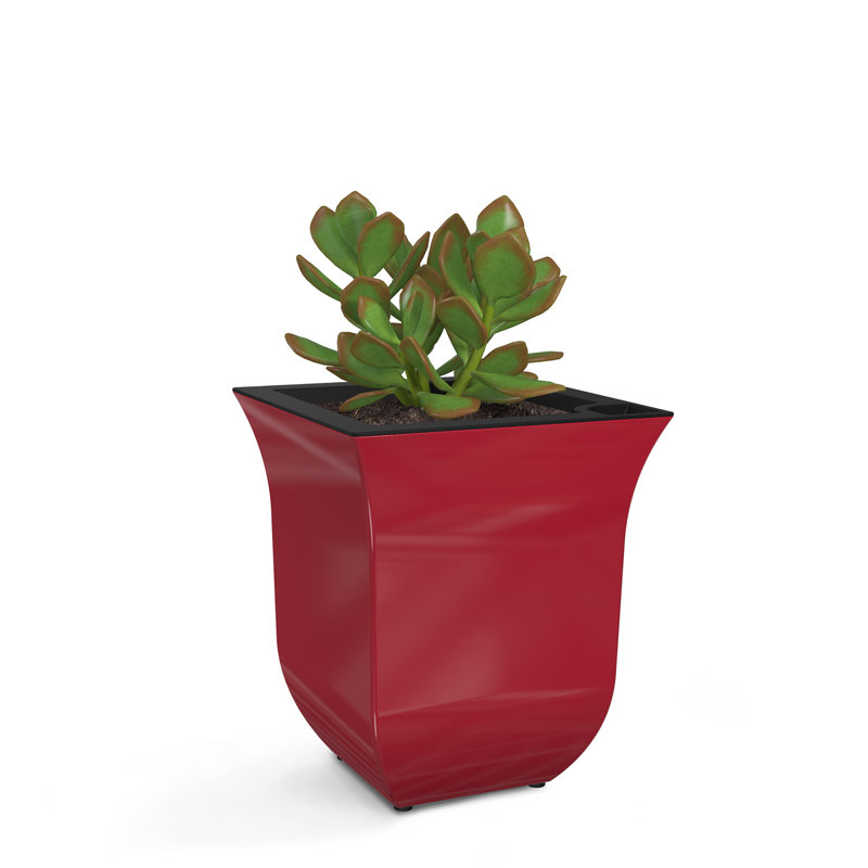 Pot à fleurs en résine Nadja, Rouge, 1