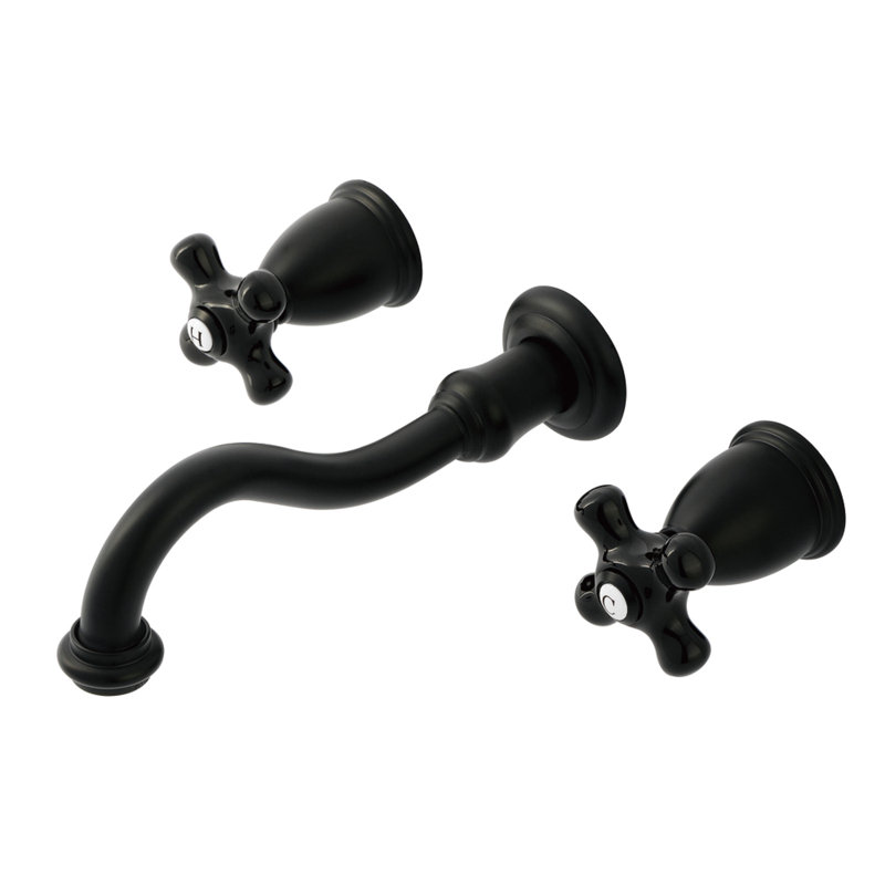 Kingston Brass Duchess Two-Handle Wall Mount Bathroom Faucet, Matte Black