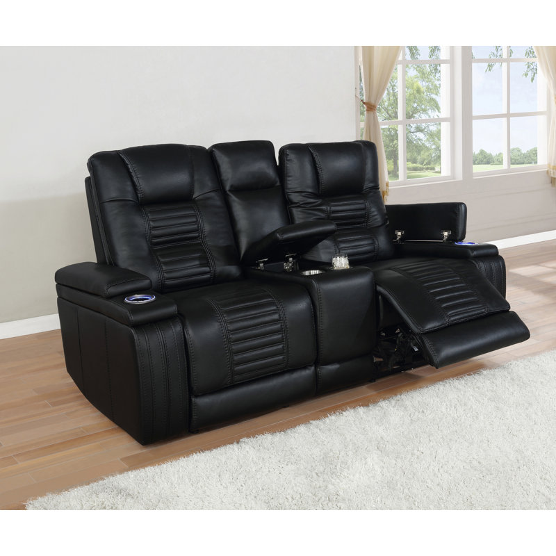Causeuse double capitonnée avec console Ikeshia