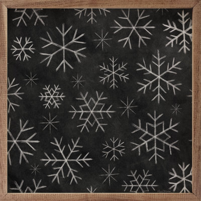 «Christmas Chalk Pattern VI Snowflakes By Mary Urban» sur bois