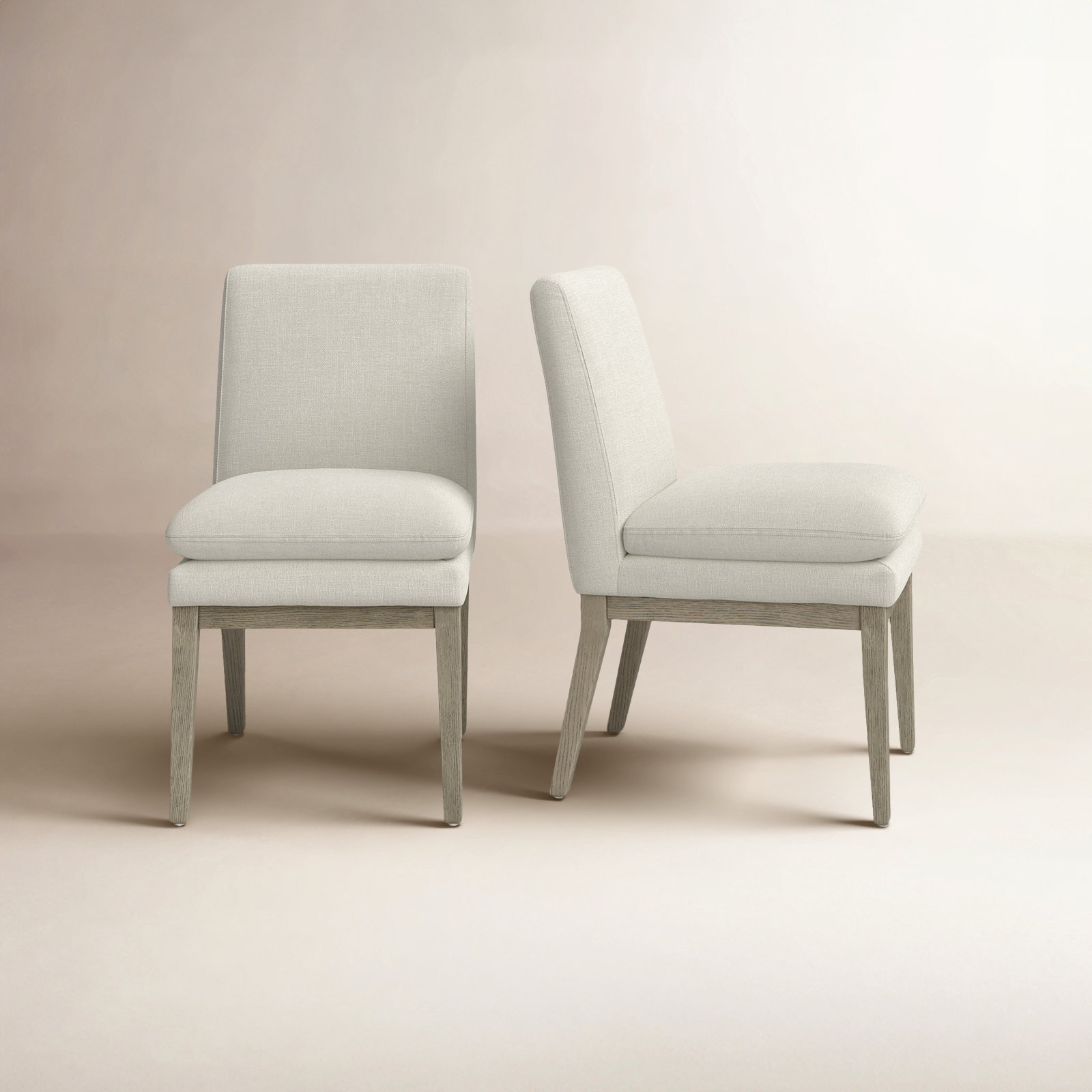 Bethea Oak Parsons Chair, Effie Linen Performance Linen