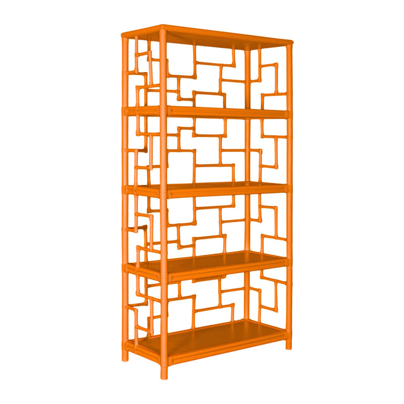 Tibet 72"H x 36"W Bookcase, Citrus Orange