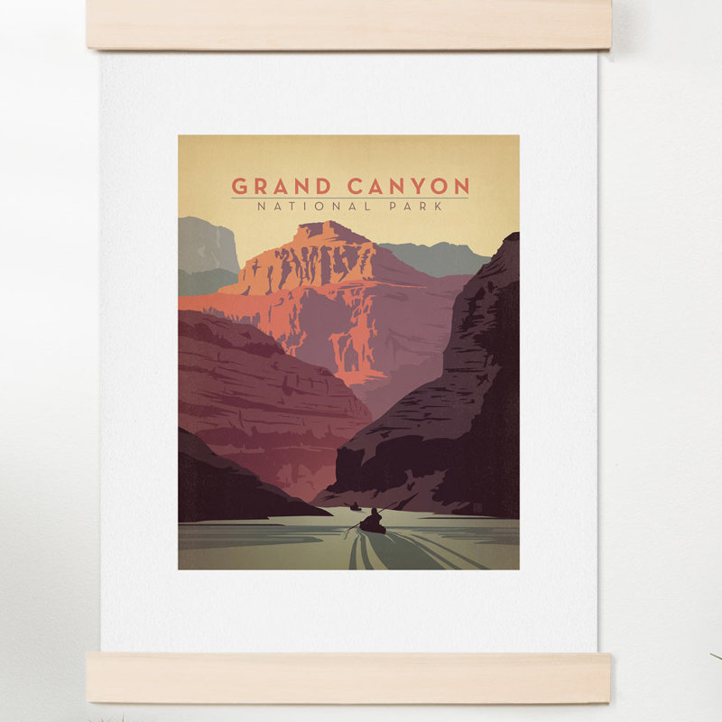 Publicité rétro du parc national du Grand Canyon, 10' ' H x 8' ' L x 0,12' ' D