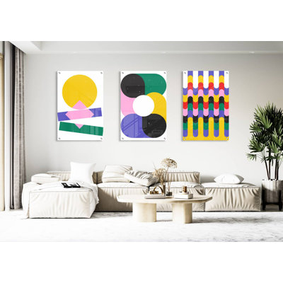 " Brightly Geometrical " 3 - Pieces