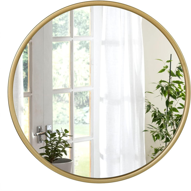 Shantris Metal Wall Mirror, Gold, 40 cm H x 40 cm W