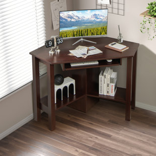 Brooten Rustic Solid Wood Home Office Computer Desk With Hutch.