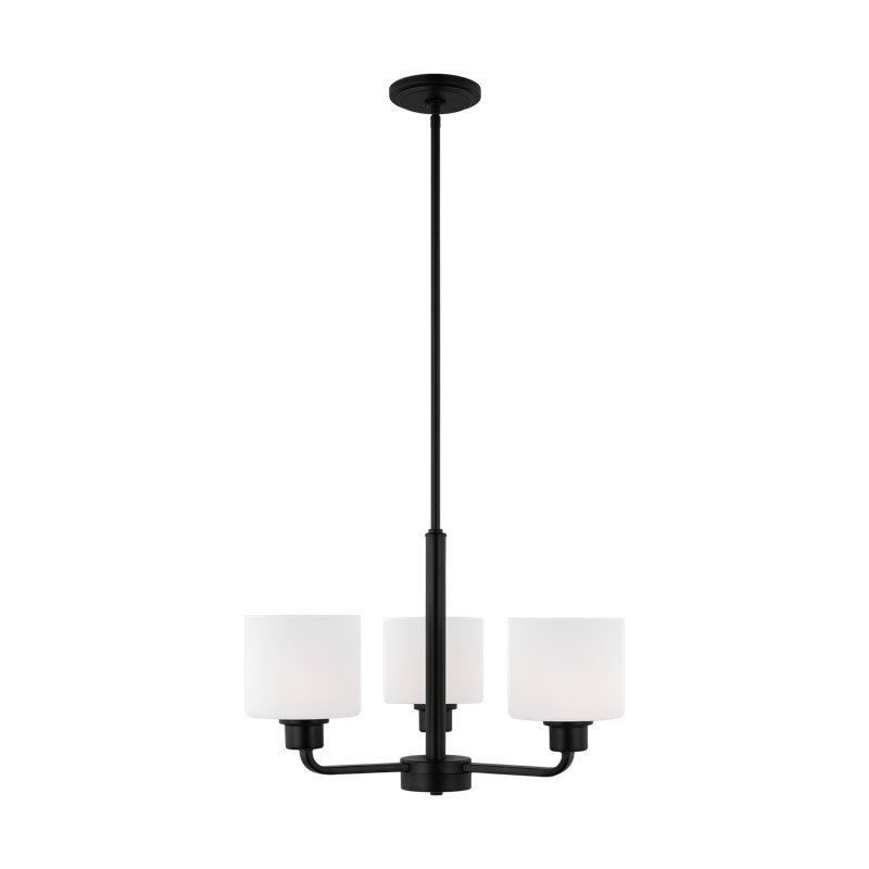 Canfield Three Light Chandelier from Generation Lighting , Midnight Black, No