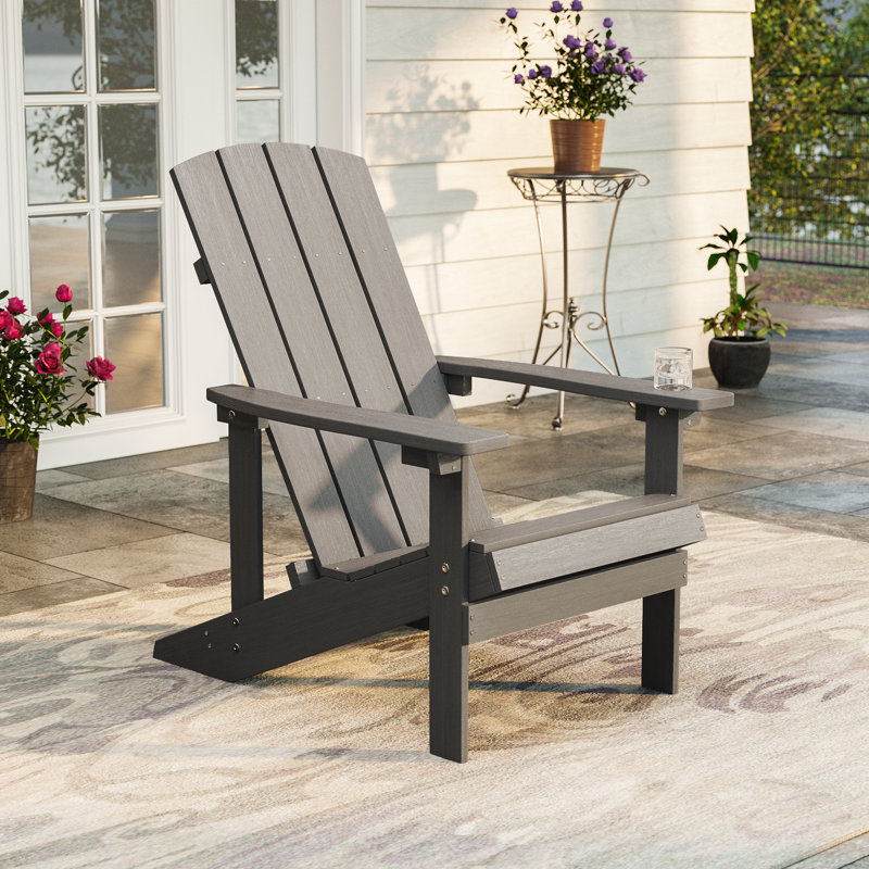Chaise de patio en plastique Adirondack, Noir