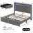Upholstered Bed Frame with Adjustable Charged LED Headboard and Storage Drawers-67622394-74603270