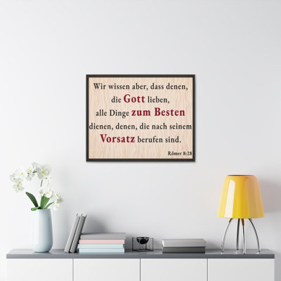 Scripture Walls Römer 8:28 Romans 8:28 German Bible Verse Canvas Christian