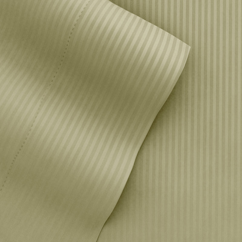 Ensemble de draps rayé et gaufré de quatre articles Becky Cameron, Sauge, Simple