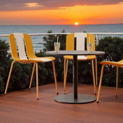4-Pack Modern Striped Color Block Chairs - Ergonomic PP Seats with Metal Legs (330 lb Capacity)