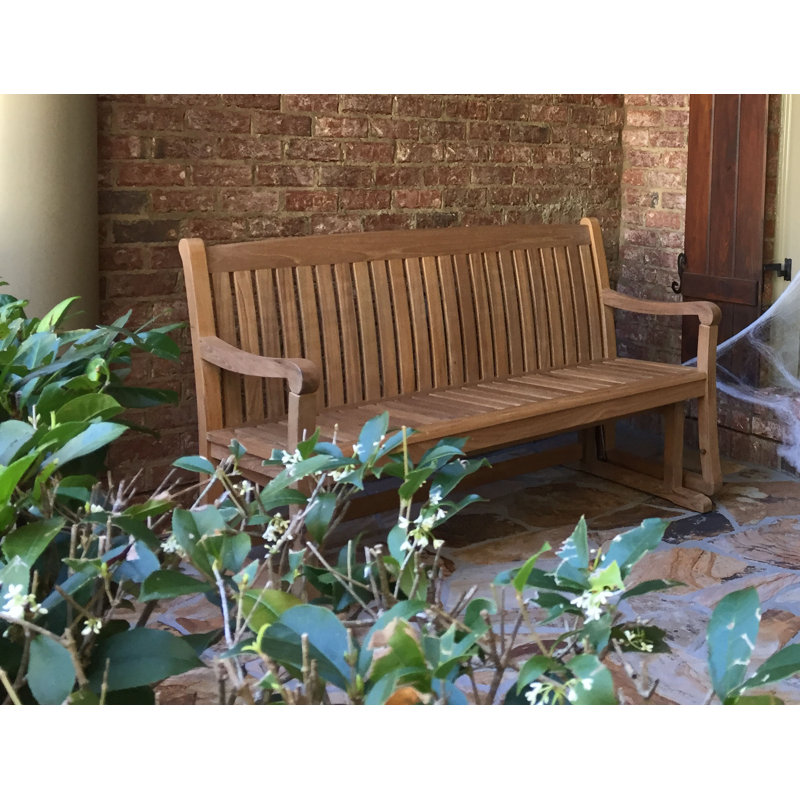 Banc d'extérieur en teck, H 37 po x l 60 po x P 30 po, Naturel