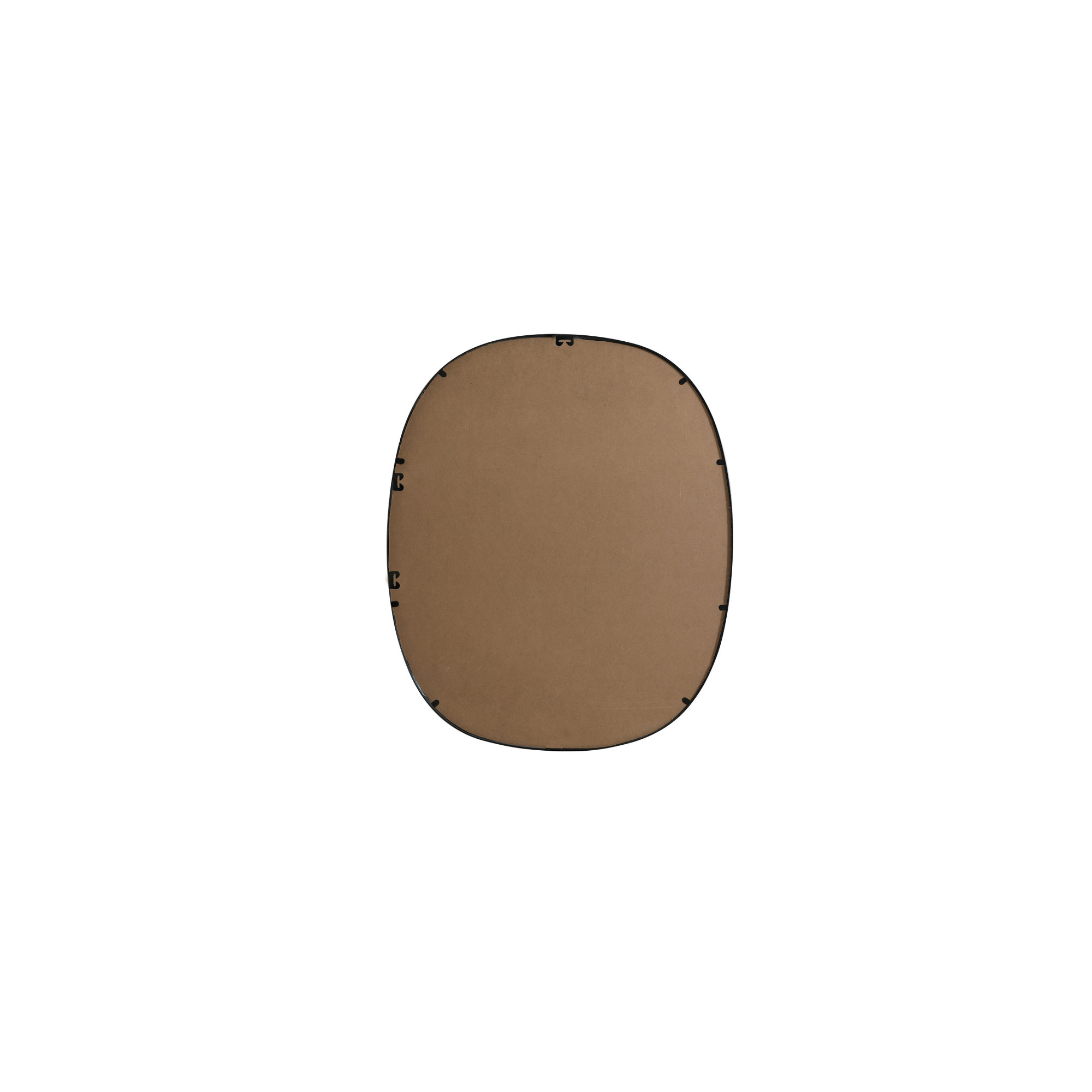 Sabine Metal Curved Oval Wall Mirror, Black, 36" x 30"