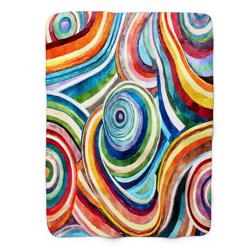 Groovy Gradient Groove - 1 pièce Sherpa Premium, L 50 po x L 60 po