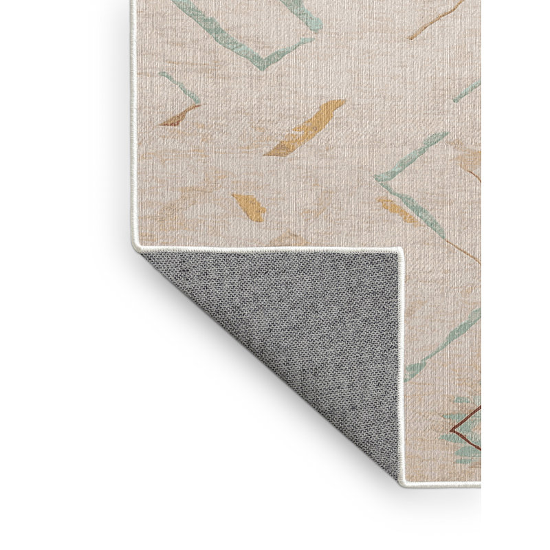 Tapis beige lavable à la machine, Rectangle de 2 pi x 3 pi