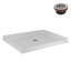 Base de douche en acrylique blanc mat avec drain central 48 po x 36 po Streamline-118934448-118934449