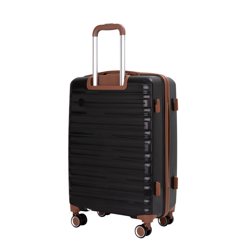 Ensemble de 5 valises, ensemble de valises rigides en PP avec serrure TSA et roulettes durables (20 "24" 28 + un sac de voyage et une trousse de toilette)