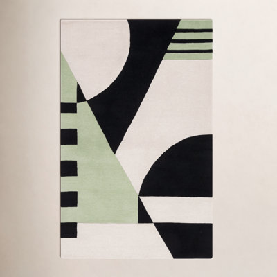 Hina Black Green Hand-Woven Rug