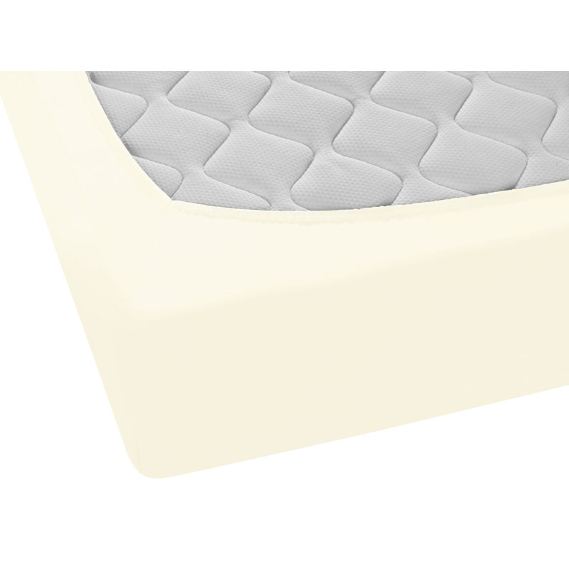 100% Cotton Jersey Knit Fitted Sheet, Pearl, 140-160 x 200-220 cm