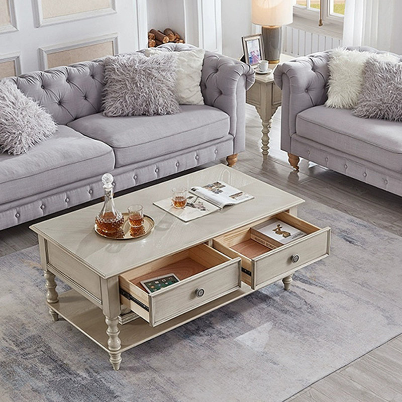 Exquisite American-style coffee table, 20.08" H x 39.37" L x 25.98" W