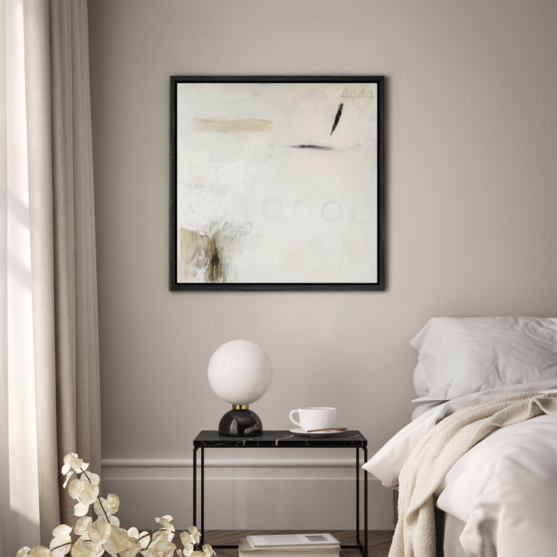 Art mural encadré, impressions murales abstraites minimalistes pour chambre à coucher - 16 po x 16 po, Noir