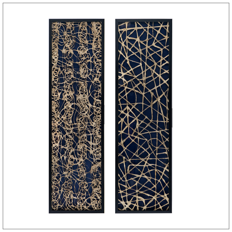 Art mural rectangulaire BoDecor, décor de style transitionnel, ensemble de 2