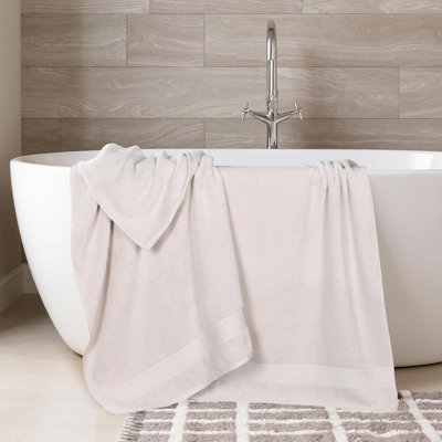 Blue Nile Mills Zero-Twist Cotton Bath Sheet Set With Framed Dobby Border - Quick-Dry