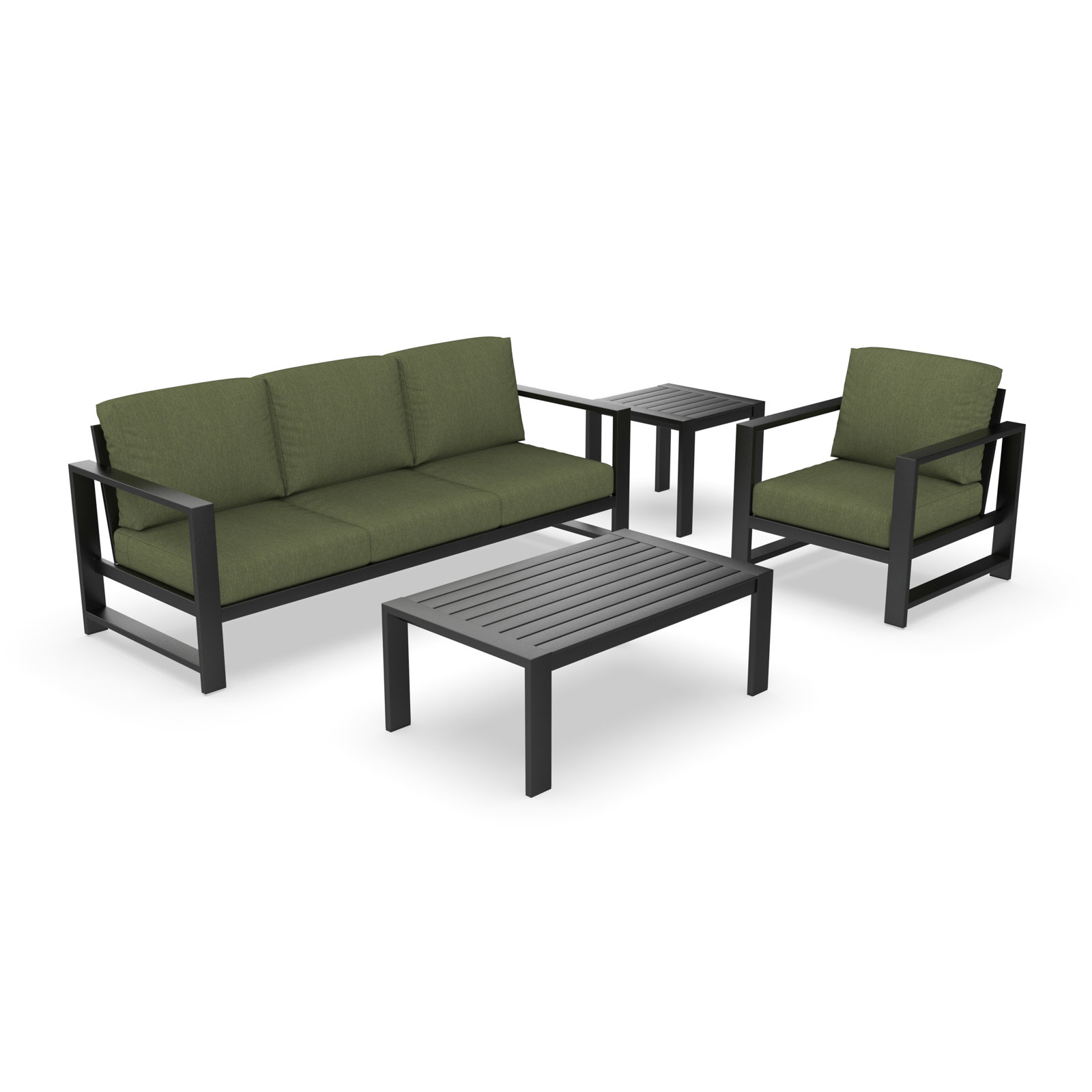 Dulcie 4-Person Sunbrella® Patio Seating Group, Green