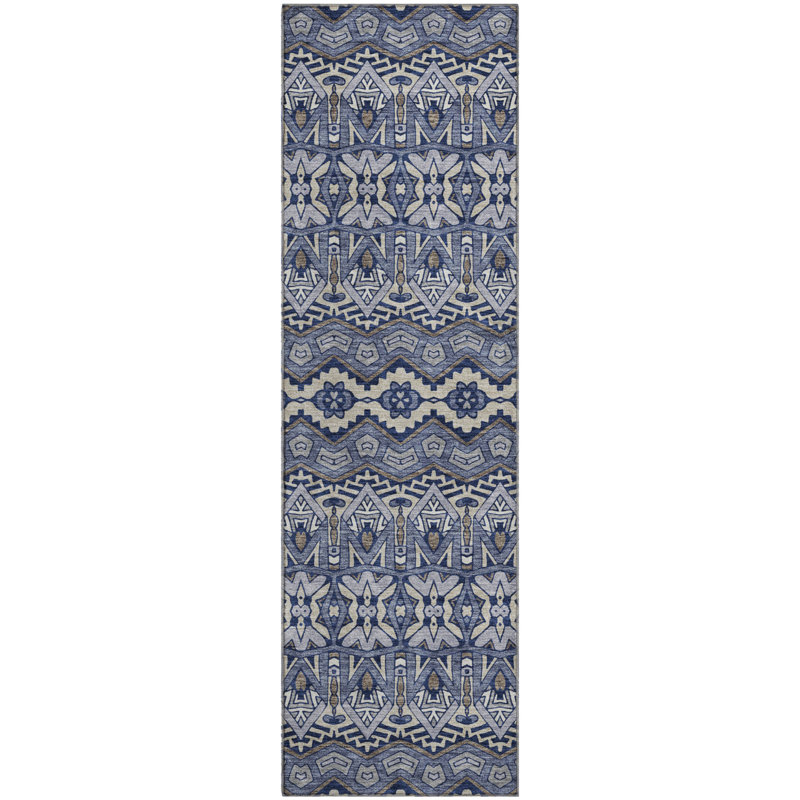 Premium Machine Washable Prisco Denim Rug, Runner 2'3" x 7'6"