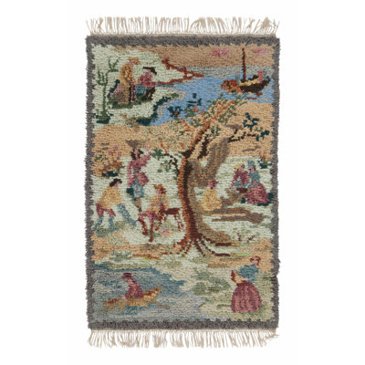 Vintage One-of-a-Kind 3'8" x 5'9" Hand Knotted Area Rug