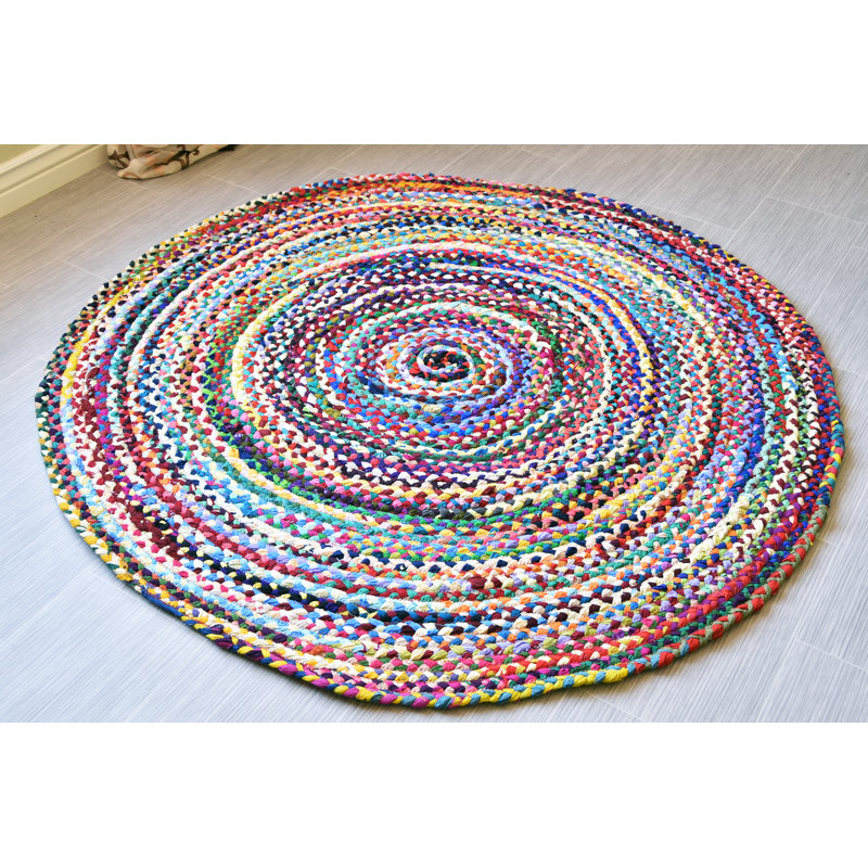Westerly Cotton Washable Abstract Indoor Rug, Round 6'