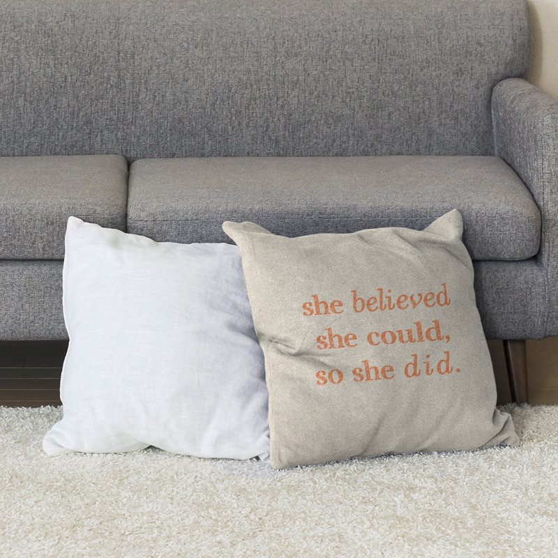 Coussin de sol pour femmes, 40 po x 40 po, Blanc / Orange